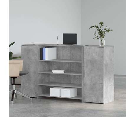 vidaXL Registratūra, betono pilkas, 180x50x103,5 cm, apdirbta mediena