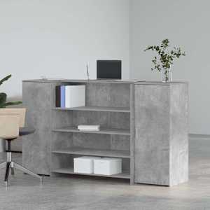 Recepční stůl betonově šedý 180x50x103,5 cm kompozitní dřevo - obrázek 3