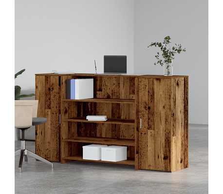 vidaXL Bureau de r&eacute;ception vieux bois 180x50x103,5cm bois d'ing&eacute;nierie
