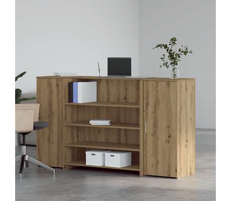 vidaXL Mostrador de recepci&oacute;n roble artisian 180x50x103,5 cm