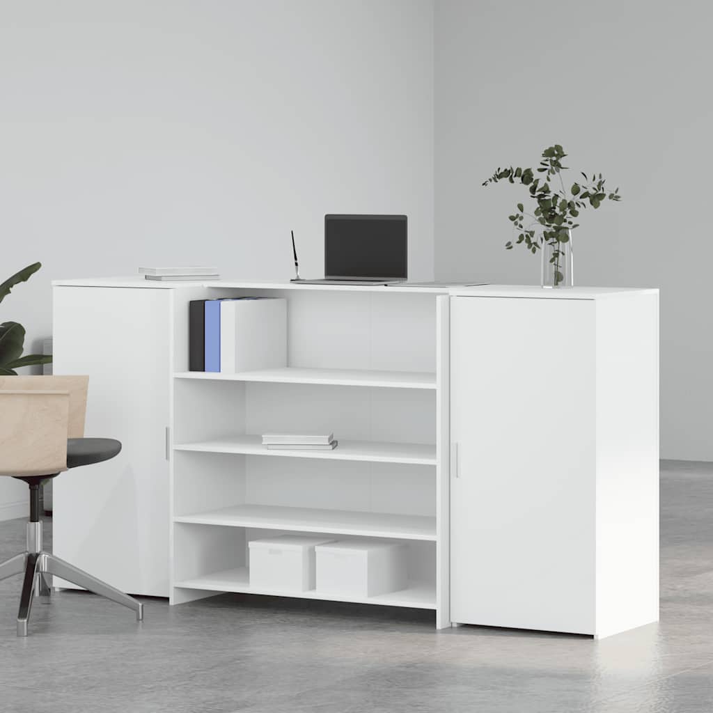 vidaXL Birou de recepție alb 200x50x103,5 cm din lemn prelucrat