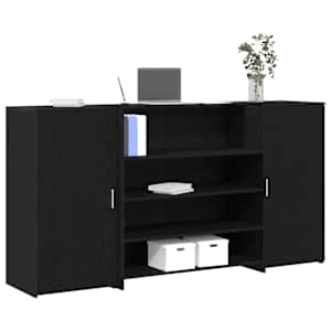 Recepcijska miza črn hrast 200x50x103,5 cm inženirski les