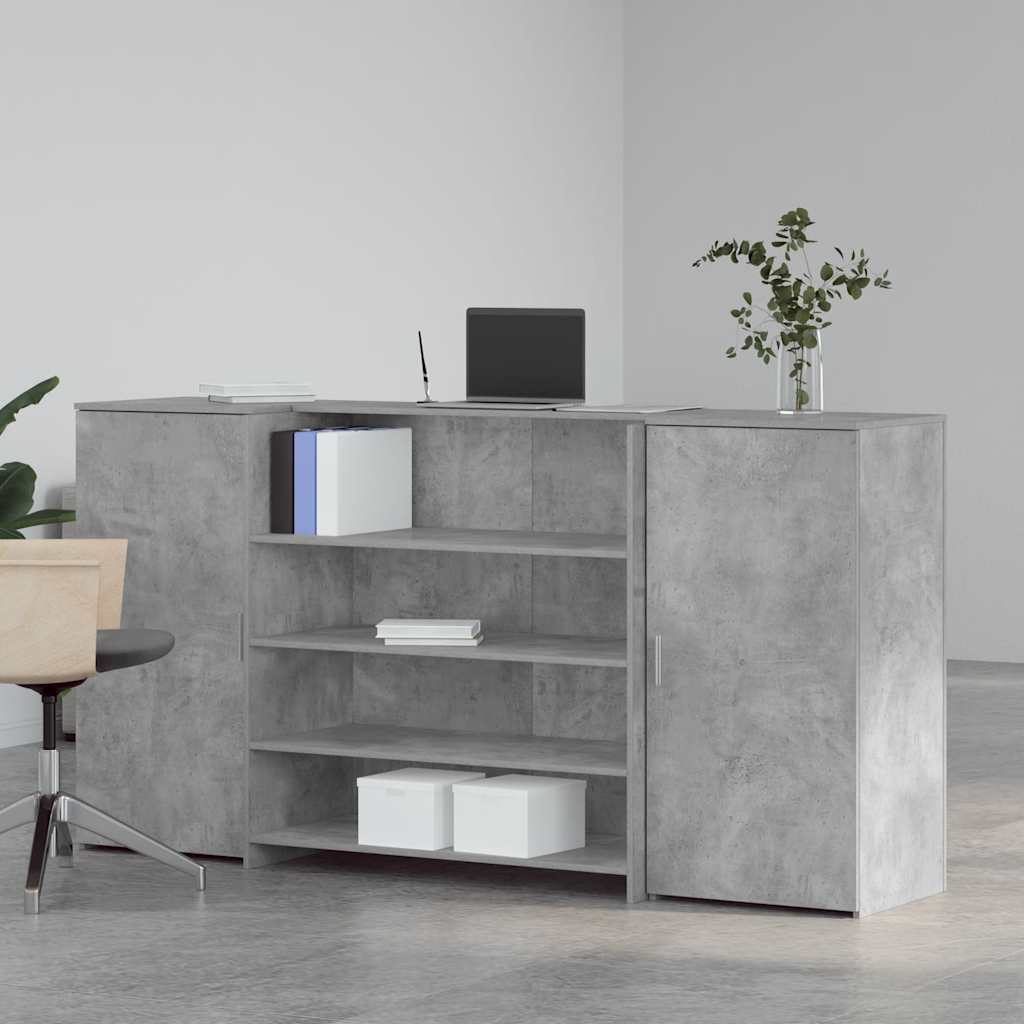 vidaXL Birou de recepție Gri beton 200x50x103,5 cm Lemn prelucrat