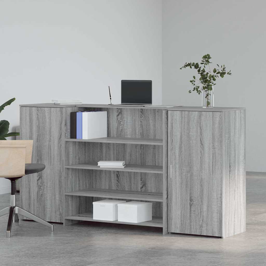 vidaXL Vastaanottopöytä harmaa sonoma 200x50x103,5 cm suunniteltu puu