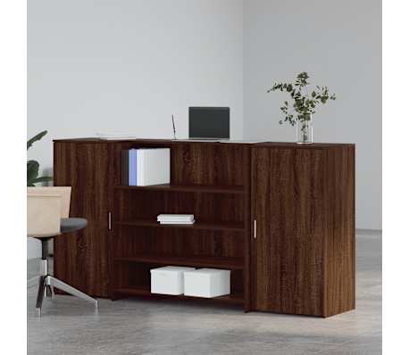 vidaXL receptionsskranke 200x50x103,5 cm brun egetr&aelig;sfarve