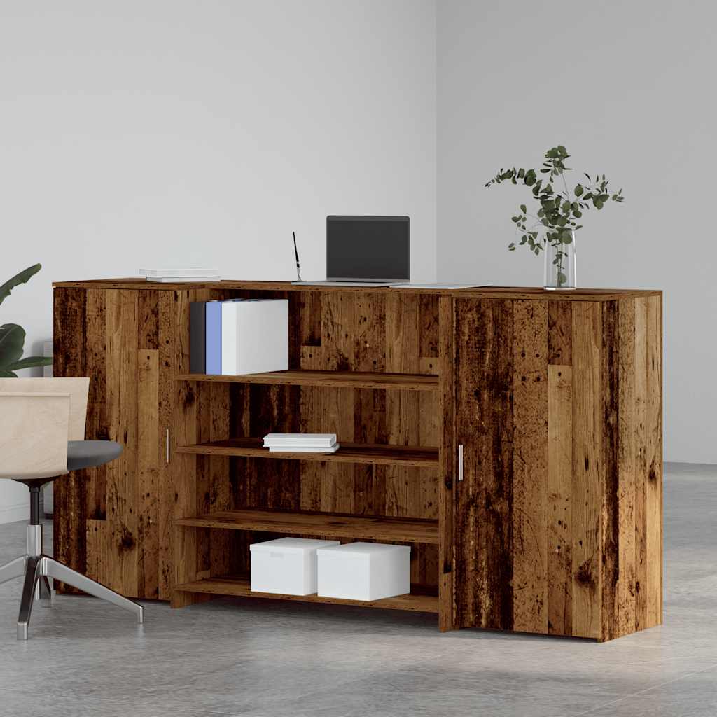 vidaXL recepciós pult antik fa 200x50x103,5 cm szerelt fa