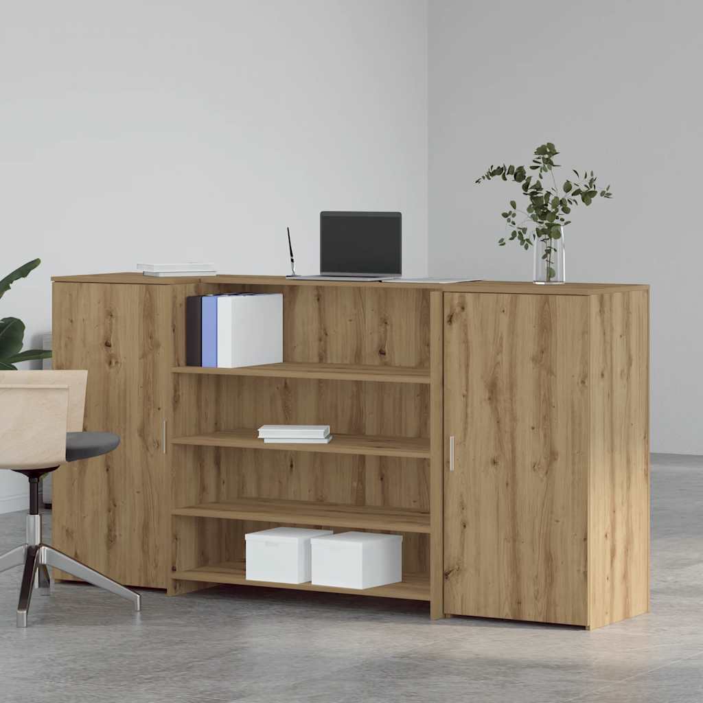 vidaXL recepciós pult kézműves tölgy 200x50x103,5 cm szerelt fa