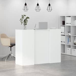 Recepční stůl bílý 135x50x103,5 cm kompozitní dřevo - obrázek 4