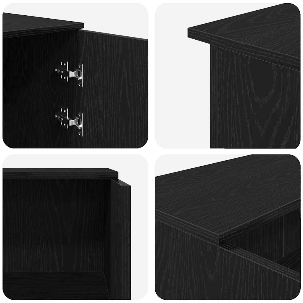 Recepciós pult fekete tölgyszínű 135x50x103,5 cm szerelt fa 