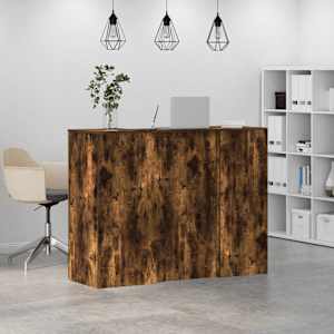 Recepční stůl kouřový dub 135x50x103,5 cm kompozitní dřevo - obrázek 4