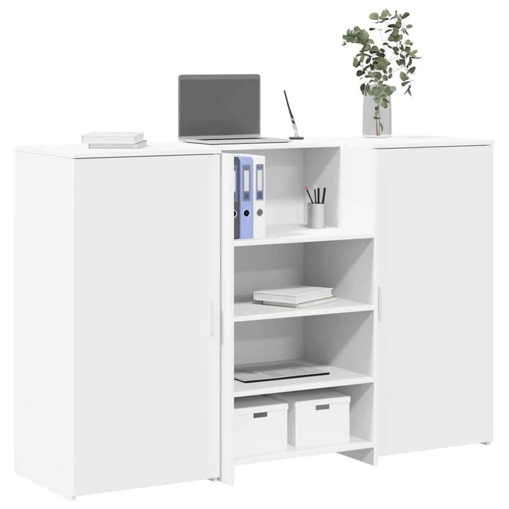 Receptionsskranke 155 × 50 × 103,5 cm i konstrueret træ - hvid
