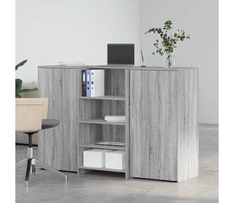 vidaXL Empfangstheke Grau Sonoma 155x50x103,5 cm Holzwerkstoff