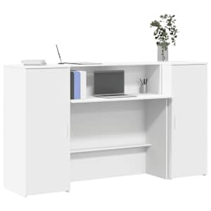 Recepcijska miza bela 180x50x103,5 cm inženirski les