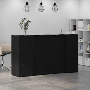 Recepční stůl černý dub 180 x 50 x 103,5 cm, konstrukční dřevo - obrázek 4