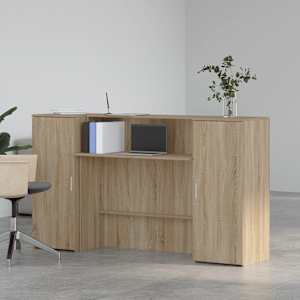 vidaXL Sprejemna miza sonoma hrast 180x50x103,5 cm inženirski les