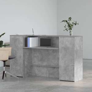 Recepční stůl betonově šedý 180x50x103,5 cm kompozitní dřevo - obrázek 3