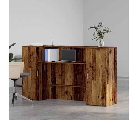 vidaXL Bureau de r&eacute;ception vieux bois 180x50x103,5cm bois d'ing&eacute;nierie