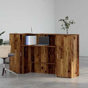 vidaXL Bureau de r&eacute;ception vieux bois 180x50x103,5cm bois d'ing&eacute;nierie