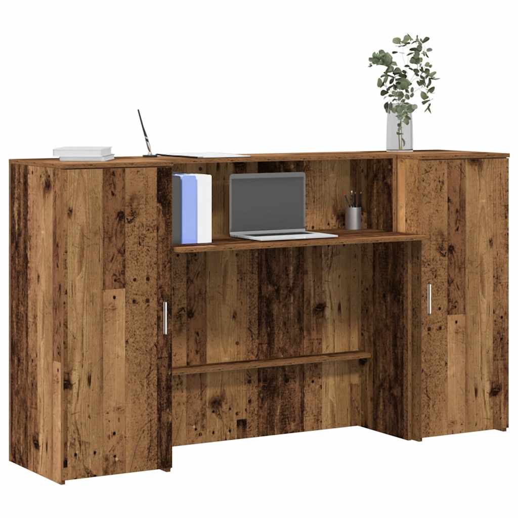 vidaXL Empfangstheke Altholz-Optik 180x50x103,5 cm Holzwerkstoff