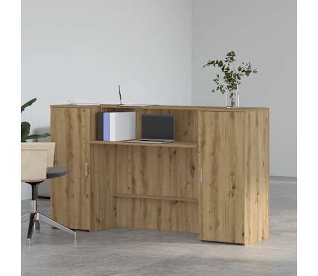 vidaXL Приемно бюро, дъб артизан, 180x50x103,5 см, инженерно дърво