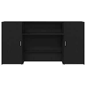 Recepční stůl černý dub 200x50x103,5 cm kompozitní dřevo - obrázek 5
