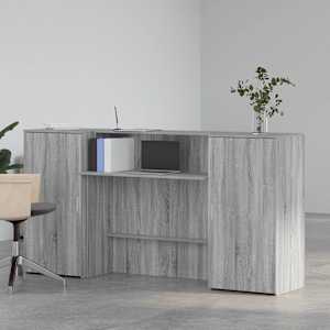 Recepční stůl hnědý dub 200x50x103,5 cm kompozitní dřevo - obrázek 3