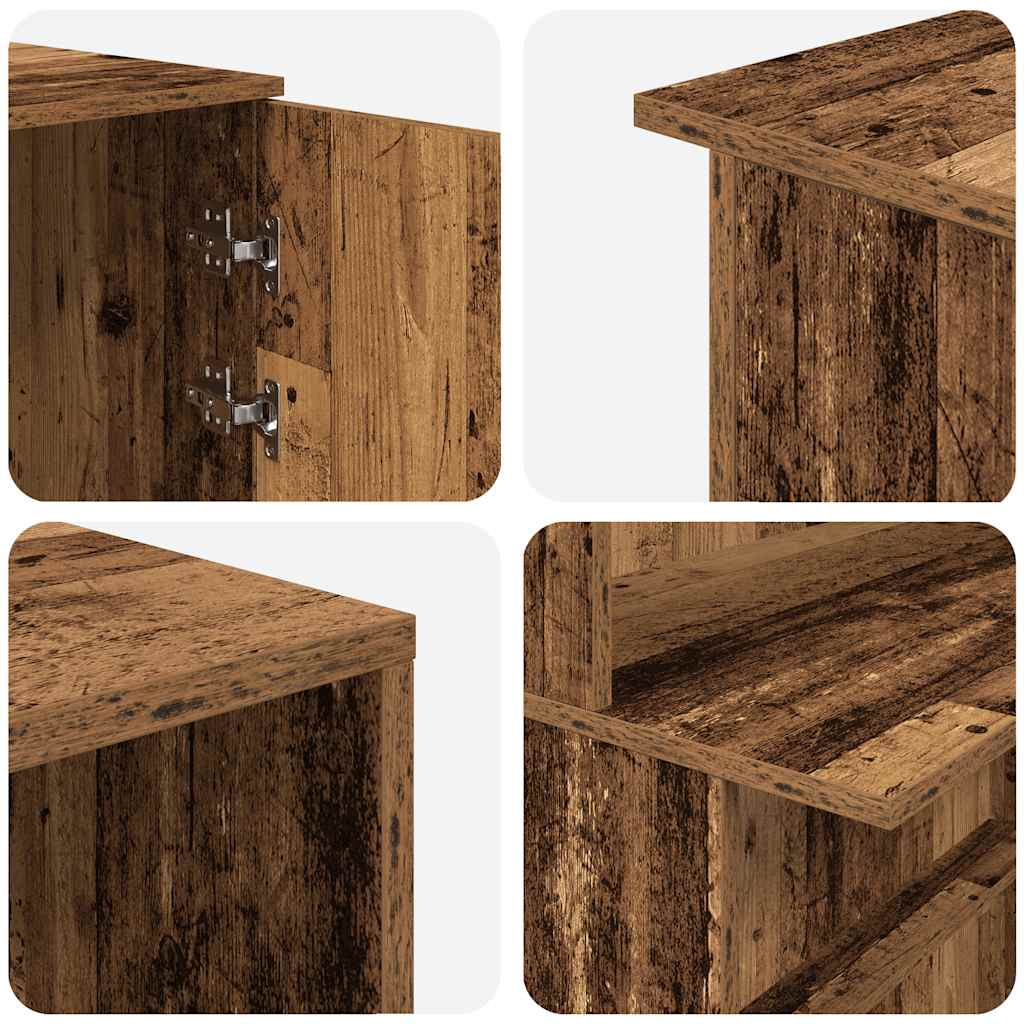 Recepciós pult antik fa 200x50x103,5 cm szerelt fa 