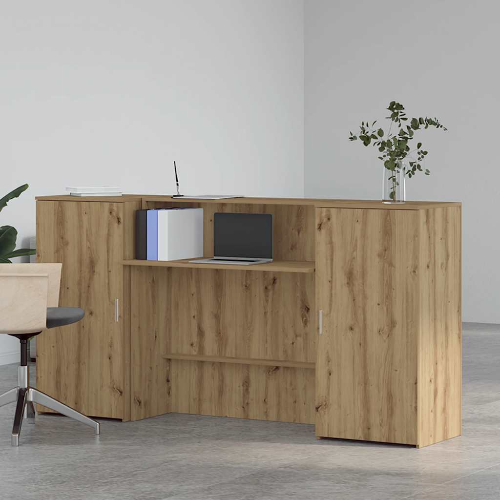 vidaXL Receptiebalie 200x50x103,5cm bewerkt hout artisanaal eikenkleur