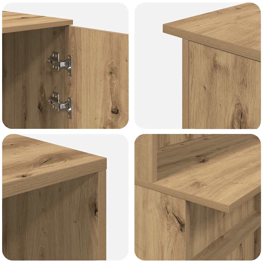 Recepciós pult kézműves tölgy 200x50x103,5 cm szerelt fa 