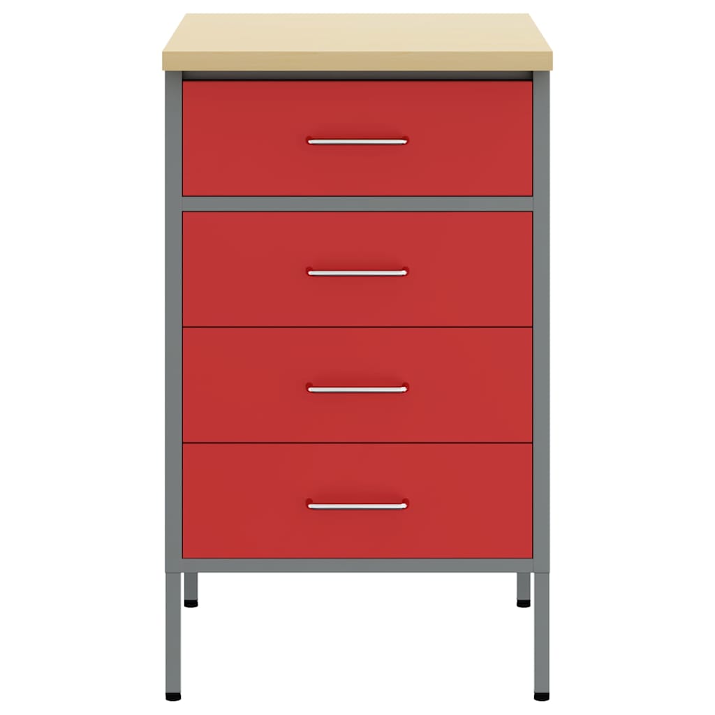 Delovna miza s predalom Rdeča in siva 50 x 55 x 85 cm - slika 5