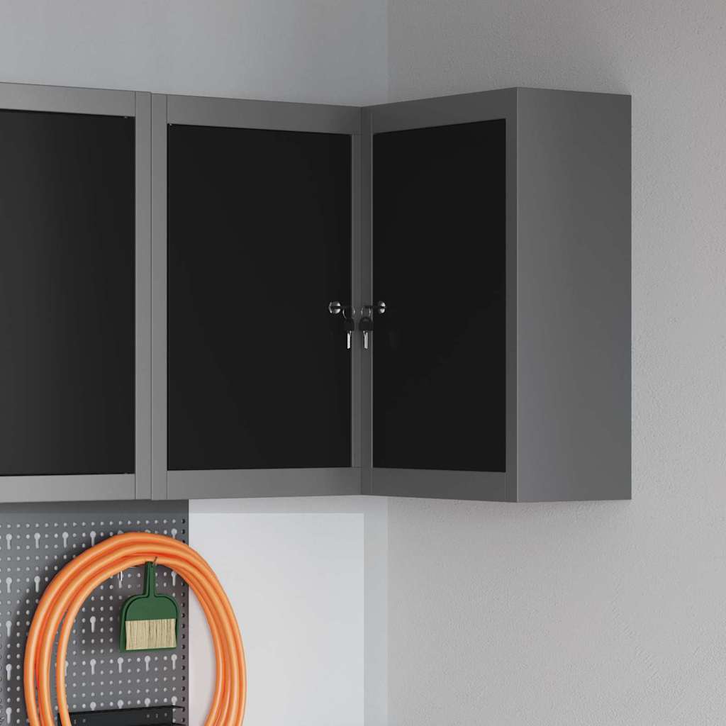 Armoire à outils d'angle vidaXL murale et verrouillable en acier noir