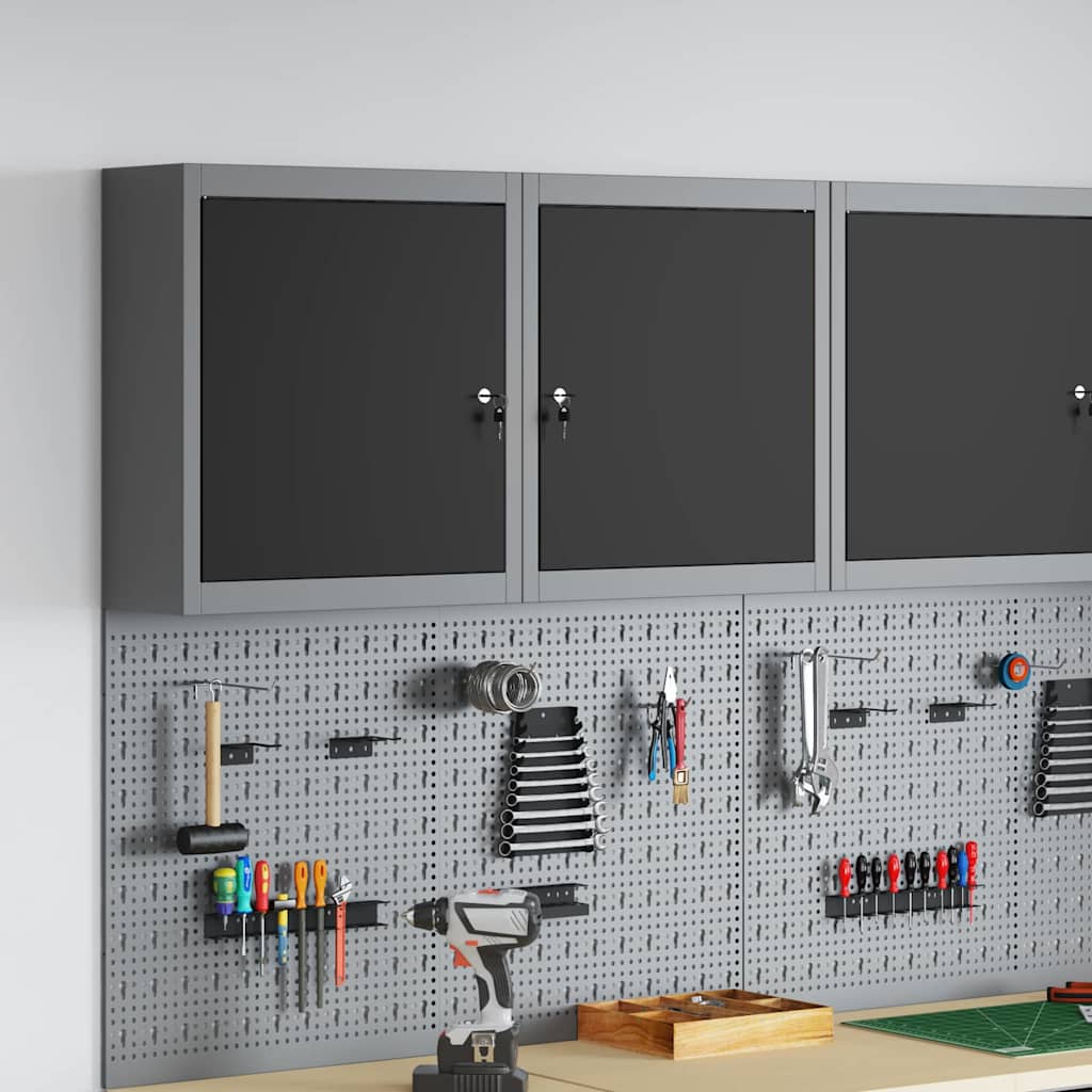 Armoire à outils murale vidaXL Noire 50x20x55 cm en acier