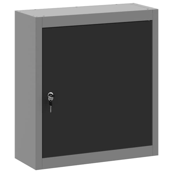 vidaXL T&ouml;&ouml;riistakapp riiuliga lukuga Must ja Hall 50 x 20 x 55 cm