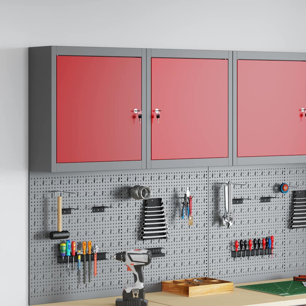Armoire à outils murale vidaXL Rouge 50x20x55 cm Acier