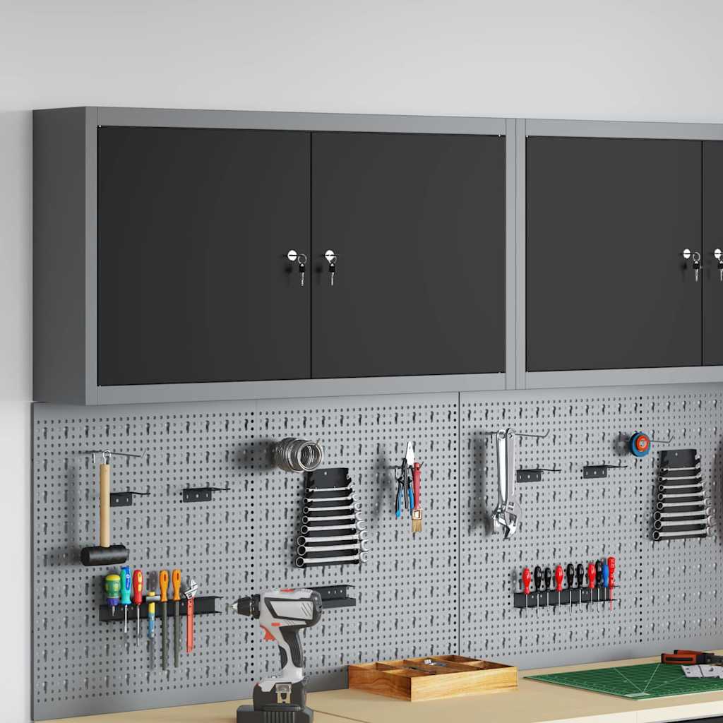 Armoire à outils murale vidaXL Noire 100x20x55 cm Acier