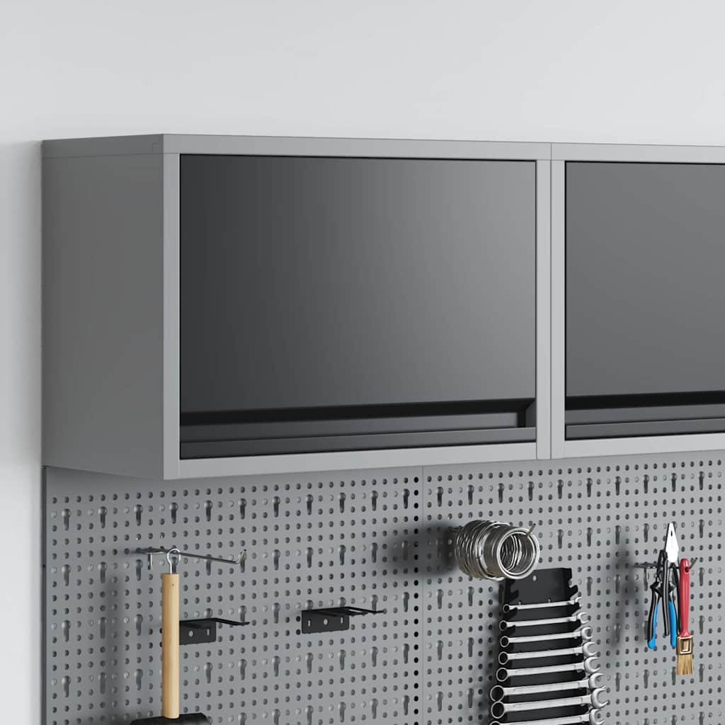 Armoire à outils murale vidaXL avec porte à levage à gaz - Noir - 50x25x35 cm