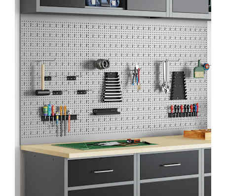 vidaXL Werkzeugwandpaneel 3 pcs Grau 150 x 1 x 80 cm