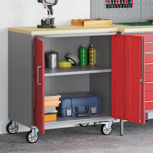 vidaXL Workbench Red and gray 75 x 45 x 85 cm Powder-coated steel