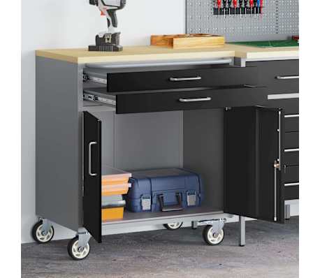 vidaXL Tööpink Must ja hall 75 x 45 x 85 cm Pulbervärvitud Teras