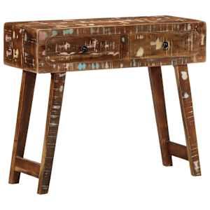 konzolna miza 90x32x75 cm masivni les obnovljen