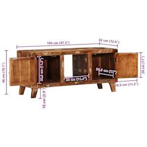 TV stolek 105x46x32 cm masivní recyklované dřevo - obrázek 11