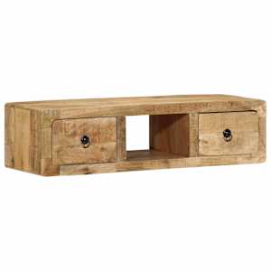 Nástěnná TV skříňka 100x32x25 cm Masivní dřevo, surové mango - obrázek 11