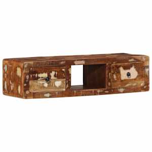 vidaXL seinale kinnitatav telerikapp, 100x32x25 cm, taastatud puit