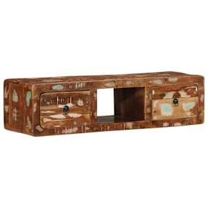 Nástěnná TV skříňka 100x32x25 cm masivní recyklované dřevo - obrázek 12