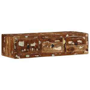 Stenska TV omarica 100x32x25 cm masivni les obnovljen