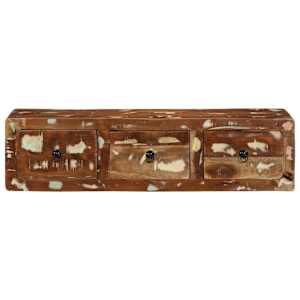 Nástěnná TV skříňka 100x32x25 cm masivní recyklované dřevo - obrázek 2
