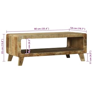 Konferenční stolek Hnědá 90 x 50 x 35 cm Masivní mangové dřevo - obrázek 10