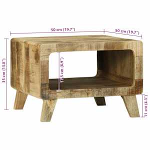 Konferenční stolek Hnědá 50 x 50 x 35 cm Masivní mangové dřevo - obrázek 10