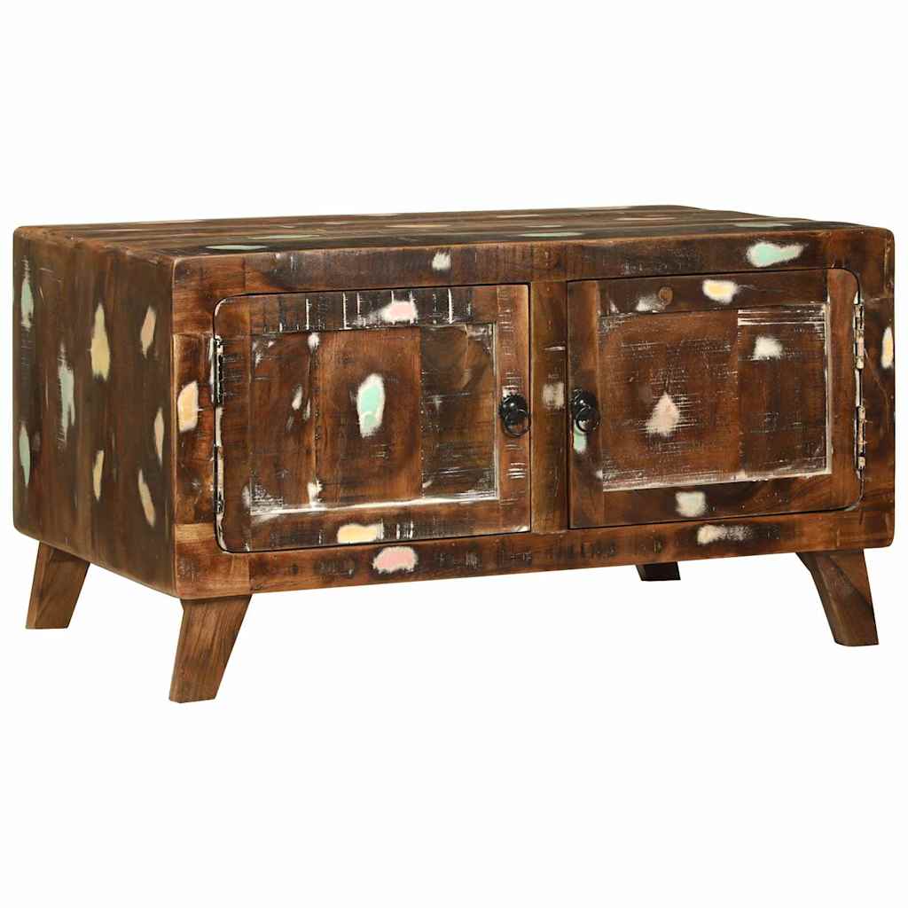 Многоцветна масичка за кафе 80x54x45 см масивна дървесина регенерирана
