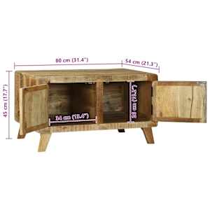 Konferenční stolek Hnědá 80 x 54 x 45 cm Masivní mangové dřevo - obrázek 12